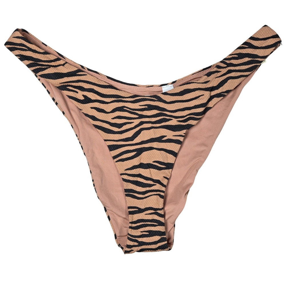 Aerie Cheeky‎ Bikini Bottoms Tiger Print Tan Black XL NWT